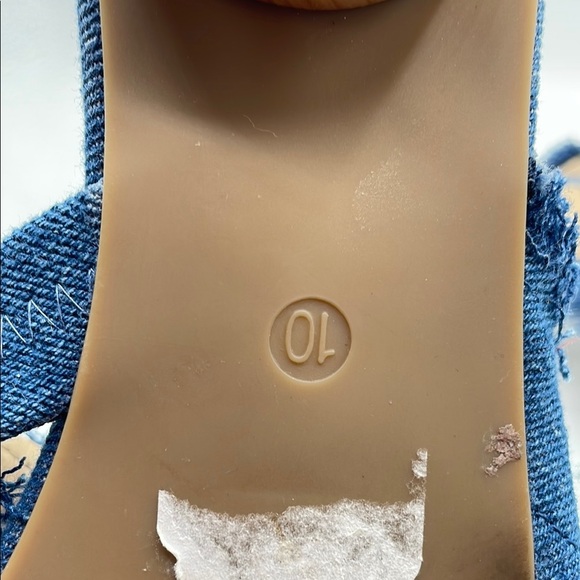 Comfort denim slip on Criss-Cross Slide Sandals, size 10 - Picture 5 of 8